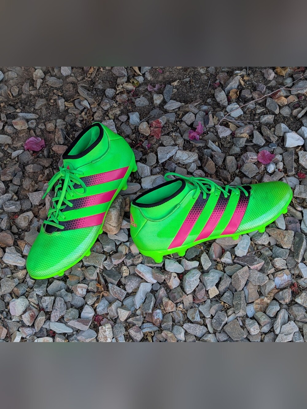 Adidas X 16.3 FG Soccer Cleats - Solar Green/Pink (Men's 11.5) - VGC